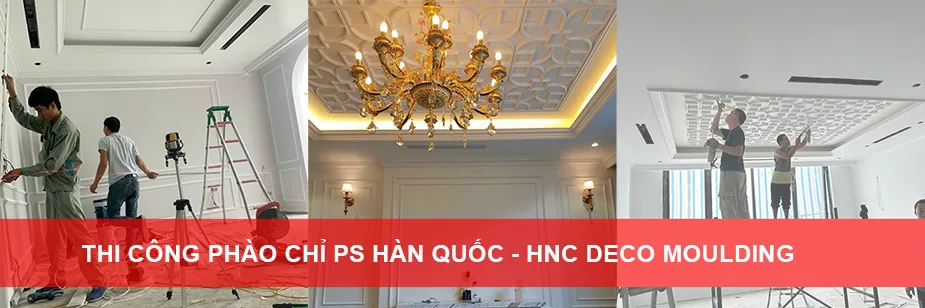 Thi công phào chỉ PS Hàn Quốc cho nội thất sang trọng – HNC Deco Moulding